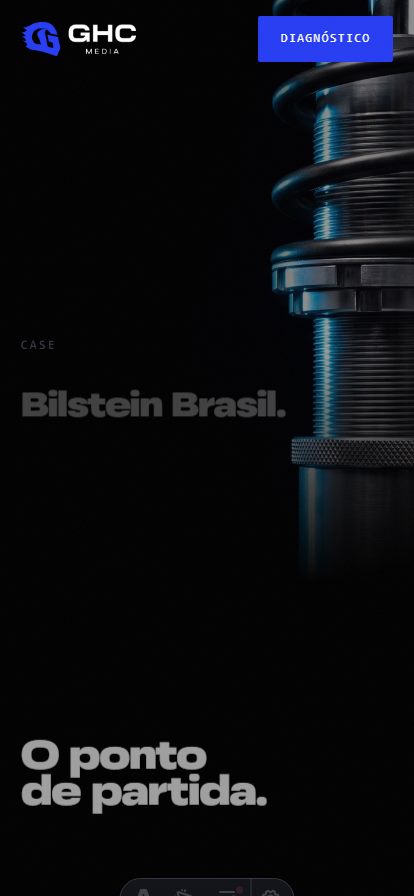 Página de case aberta no celular