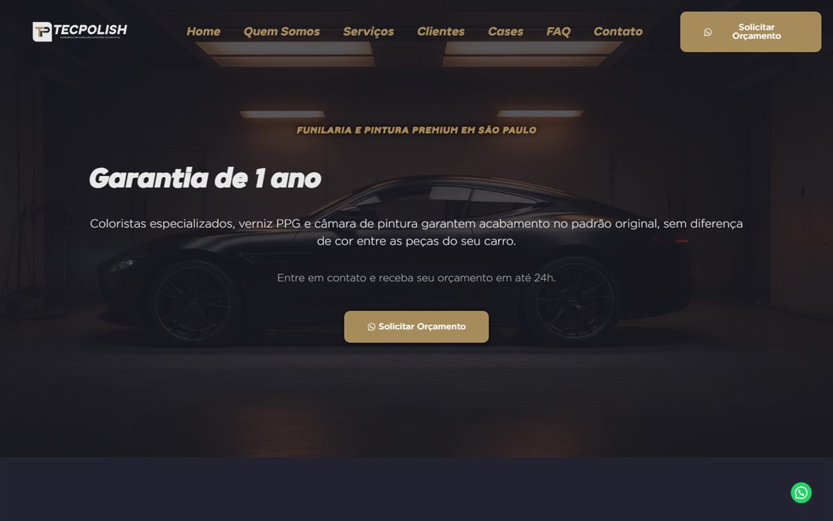 Página inicial do site Tecpolish
