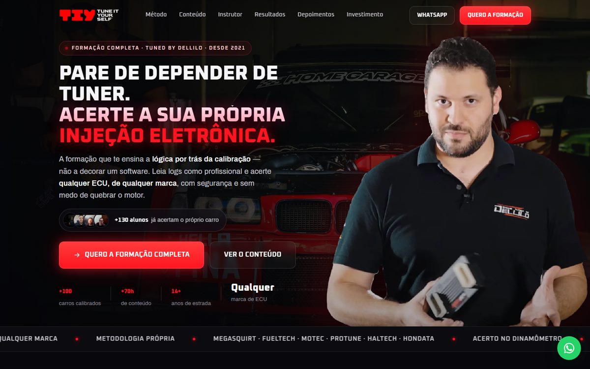 Página inicial do site Tune it Yourself